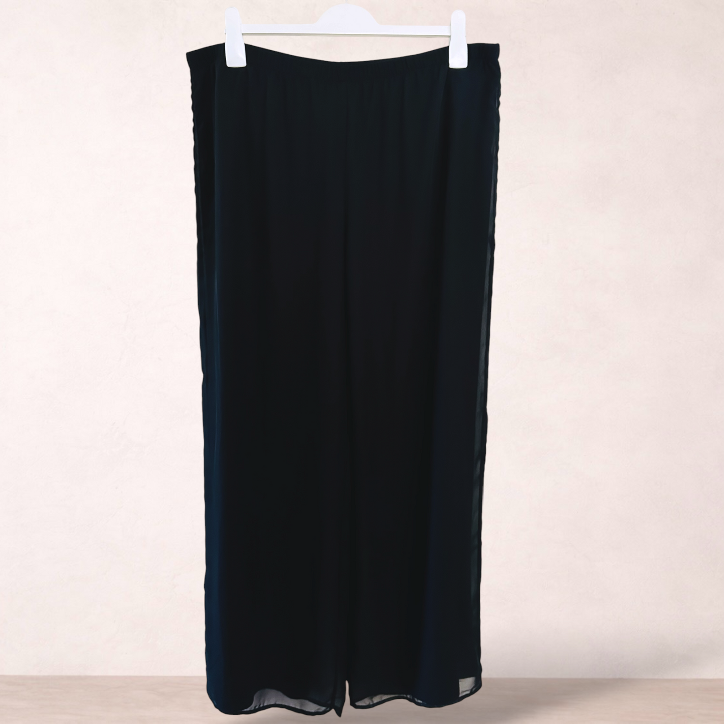Liz Jordan Black Chiffon Pants | Size XL/16