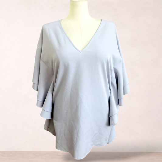 Bogiro Light Grey Blouse Top | Size L/14