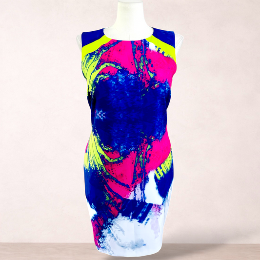 Jane Lamerton Print Sheath Dress | Size 14