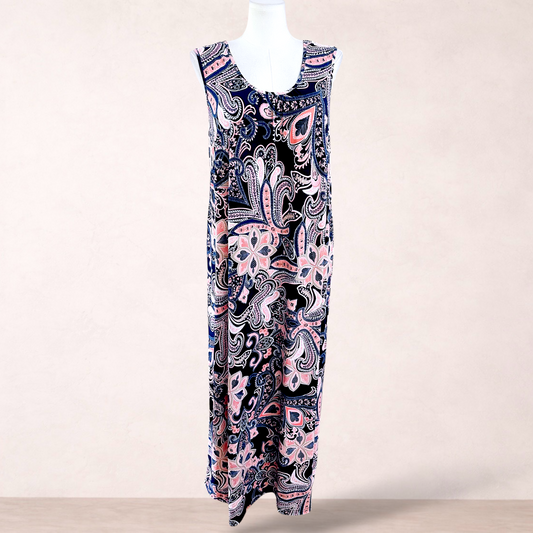 Favourites Black Print Paisley Maxi Dress | Size 20