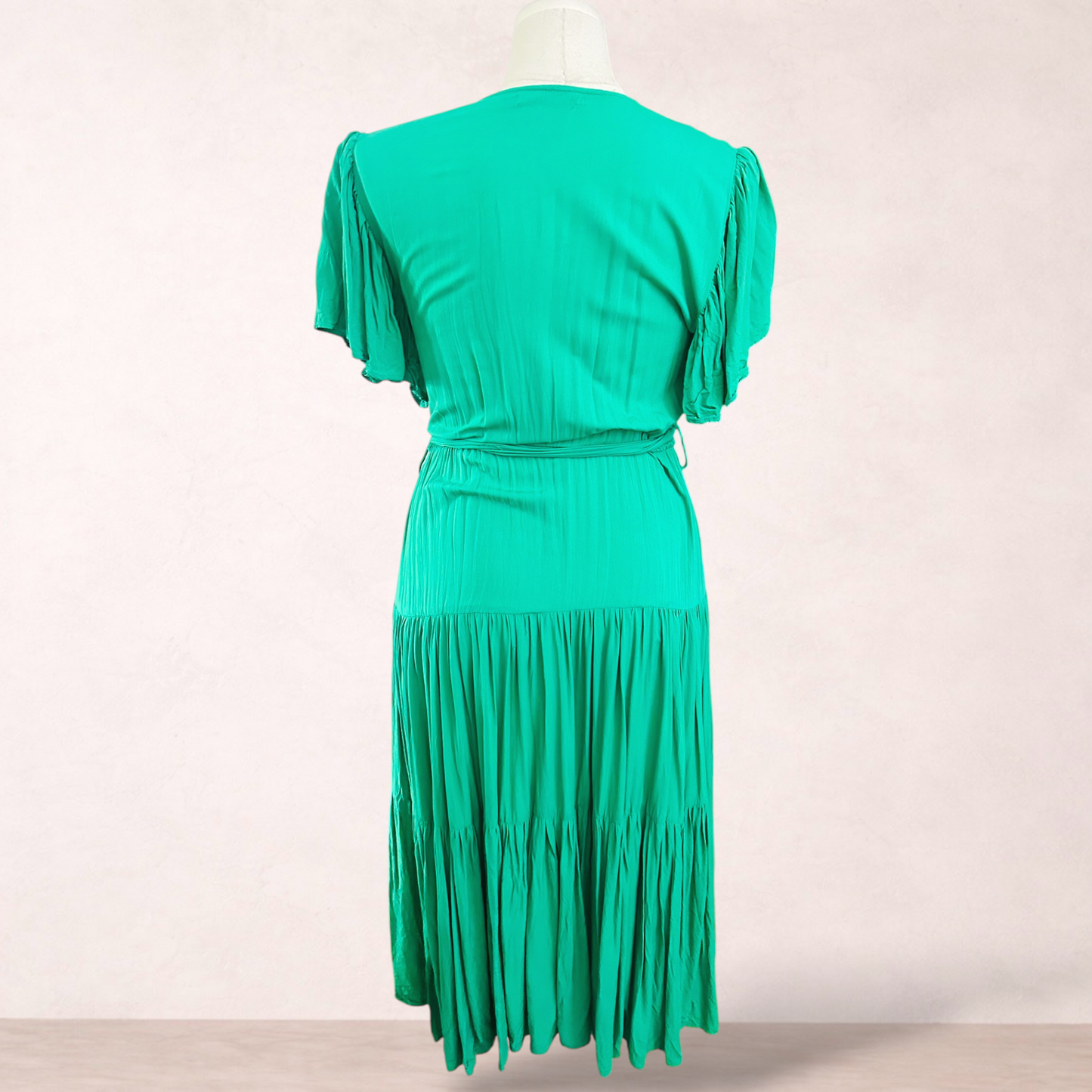 Label of Love Green Rayon Midi Dress | Size L/14