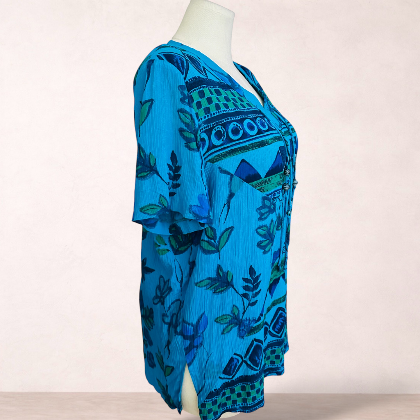 Dolina Australia Blue Boho Print Top | Size 16