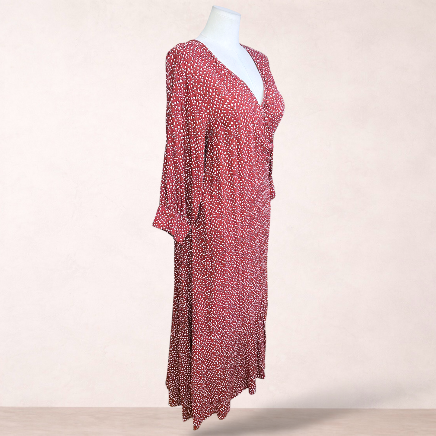 Sara Rust Print Wrap Maxi Dress | Plus Size 26