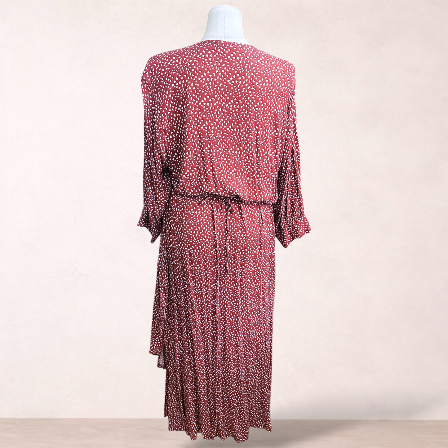 Sara Rust Print Wrap Maxi Dress | Plus Size 26