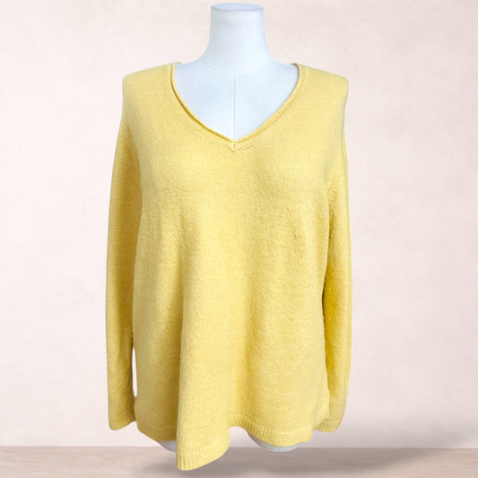 Suzanne Grae Mustard Knit Top | Size 2XL/18