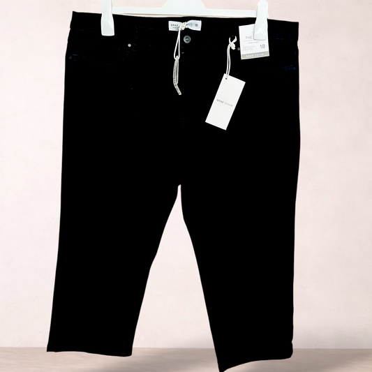 Suzanne Grae Black Crop Denim Jeans | Size 18 | New with tags