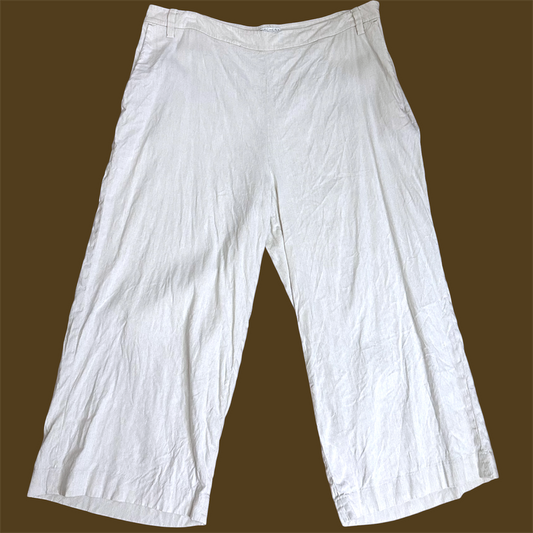 Witchery Beige Linen Blend Wide Leg Pants | Size 16