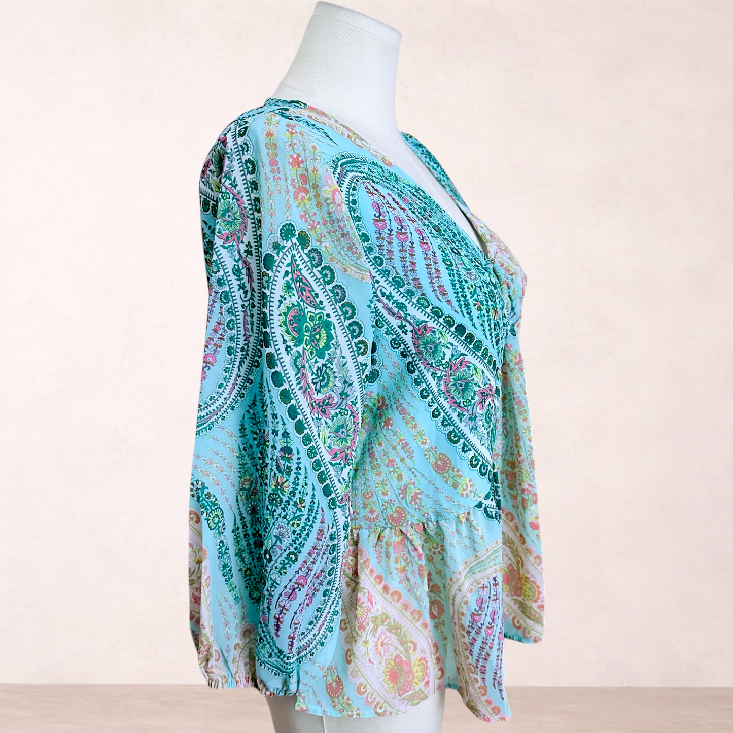 Katies Green Paisley Top | Size 16