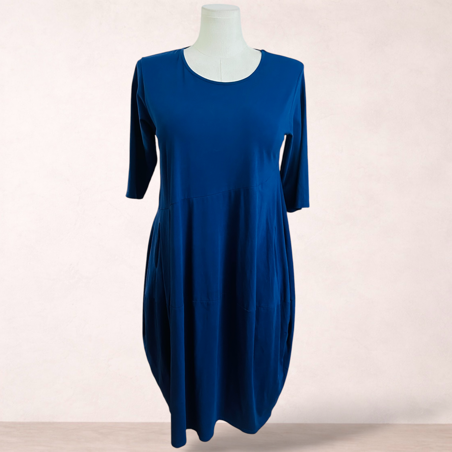 Tirelli Indigo Blue Curvy Midi Dress | Size L/14