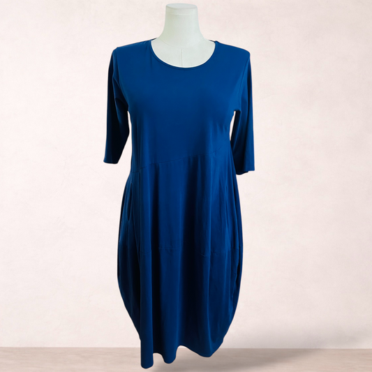 Tirelli Indigo Blue Curvy Midi Dress | Size L/14