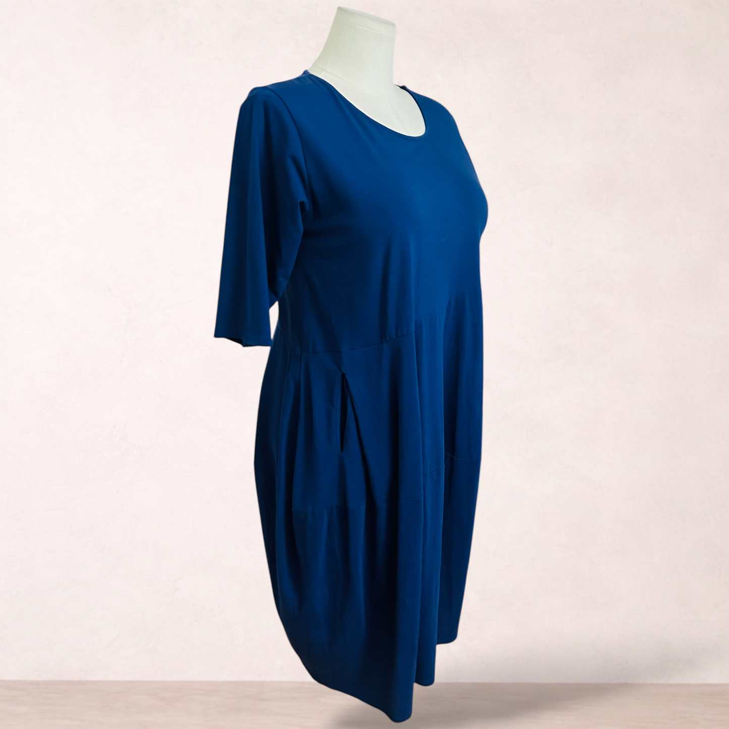 Tirelli Indigo Blue Curvy Midi Dress | Size L/14