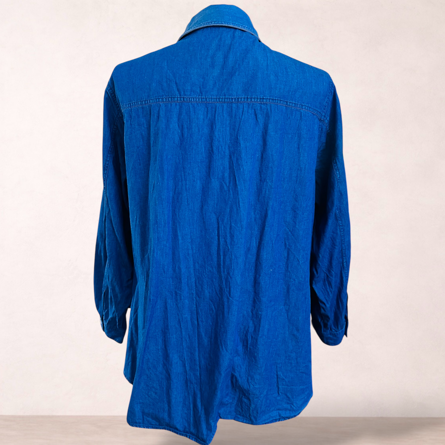 Curvaceous Blue 100% Cotton Shirt | Plus Size L 20/22