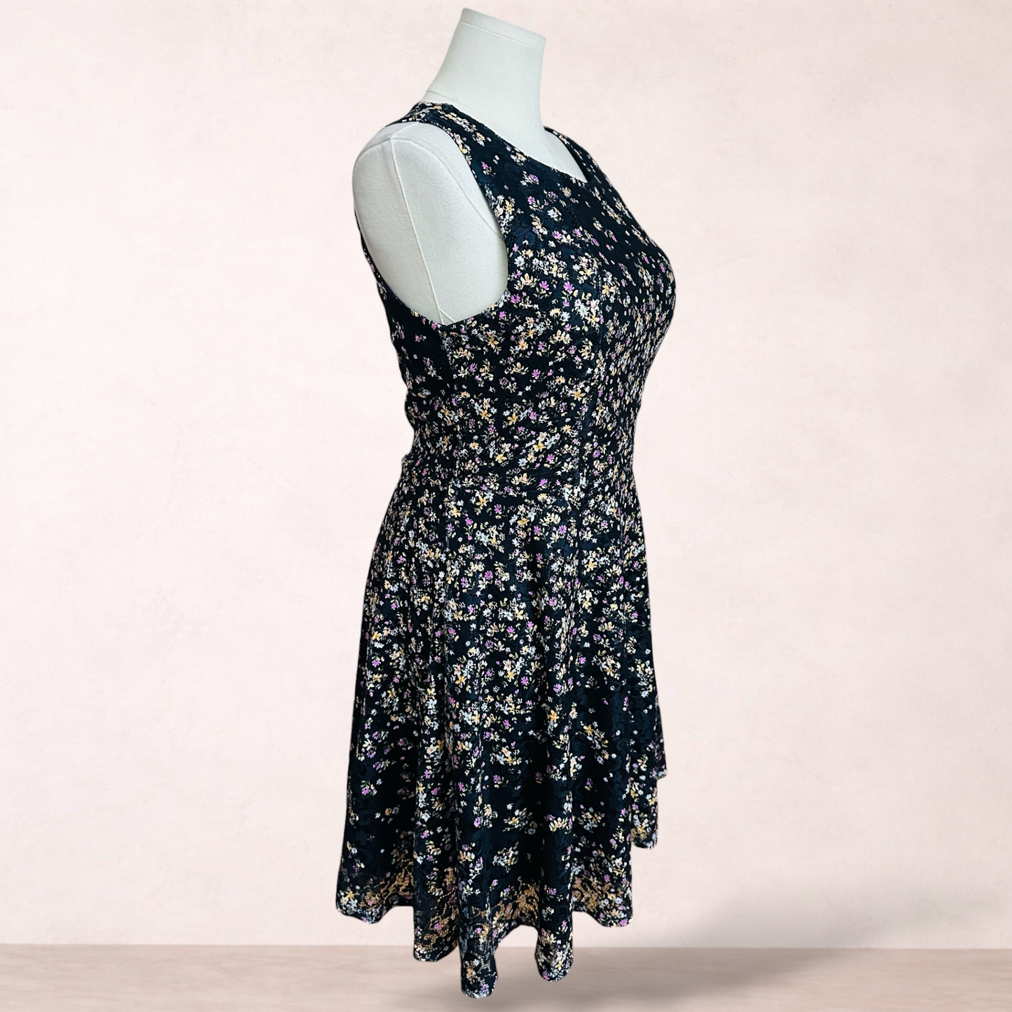 Caroline Morgan Black Lace Floral Dress | Size 14