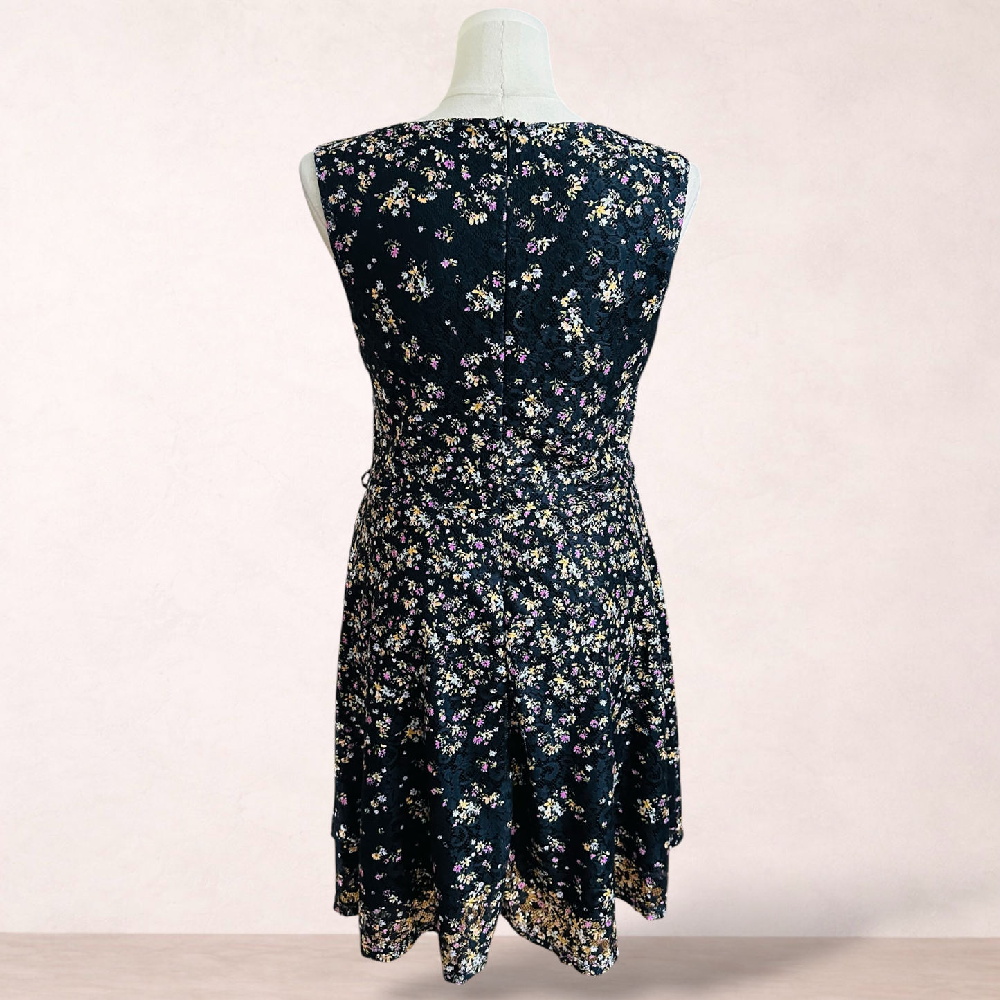 Caroline Morgan Black Lace Floral Dress | Size 14