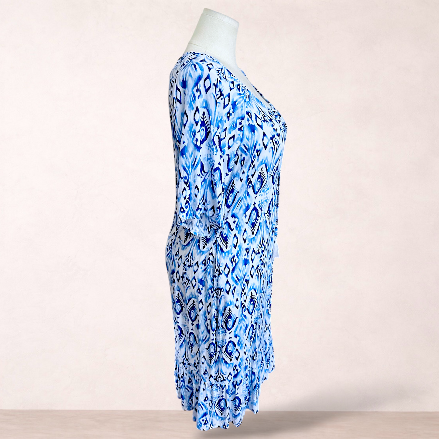 Millers Blue & White Batik Print Dress | Size 16