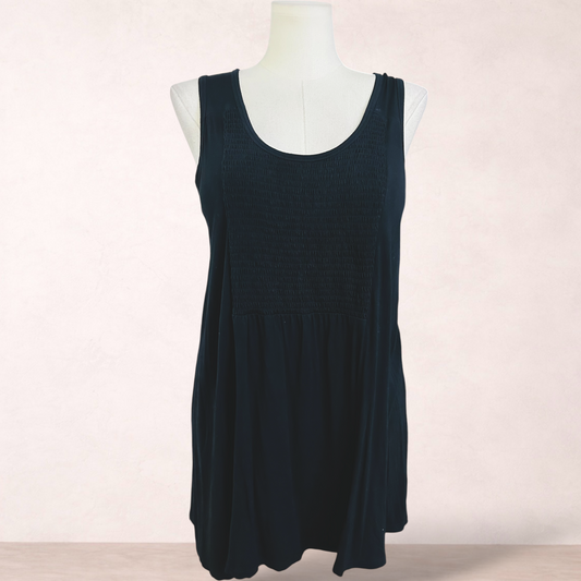 Curvaceous Black Swing Tunic Top | Plus Size S 16/18