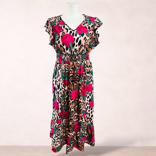 Emery Rose Animal Print Floral Maxi Dress | Size 2XL/18 | New with tags