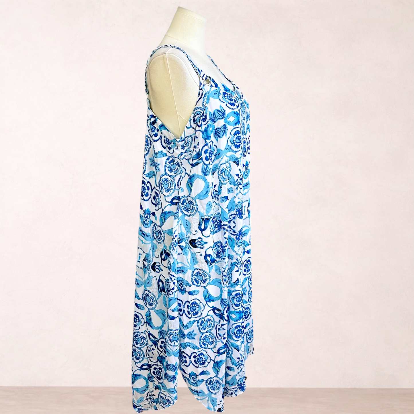 Millers Woman Blue & White Floral Print Dress | Size 18