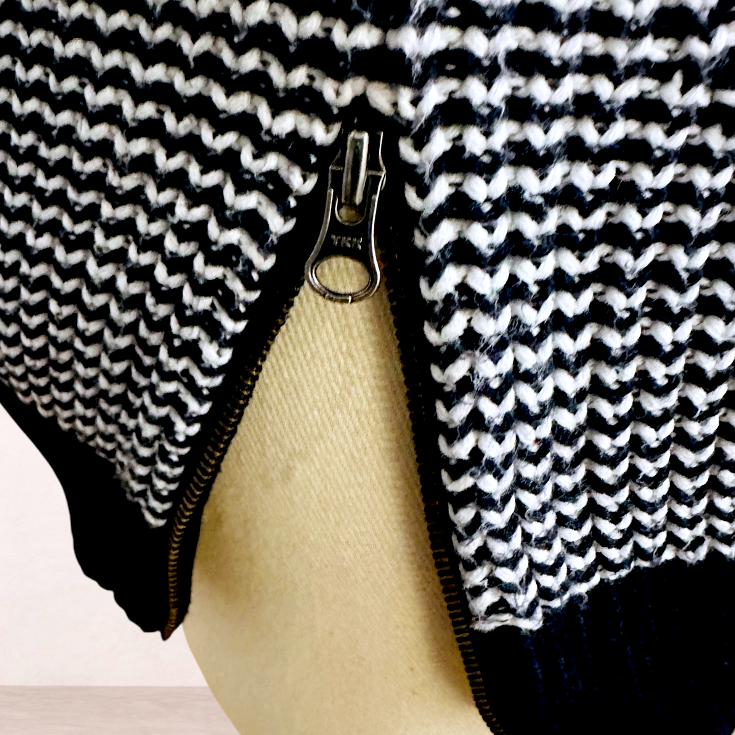 Trenery Navy Blue & White Knit Jumper | Size L/14