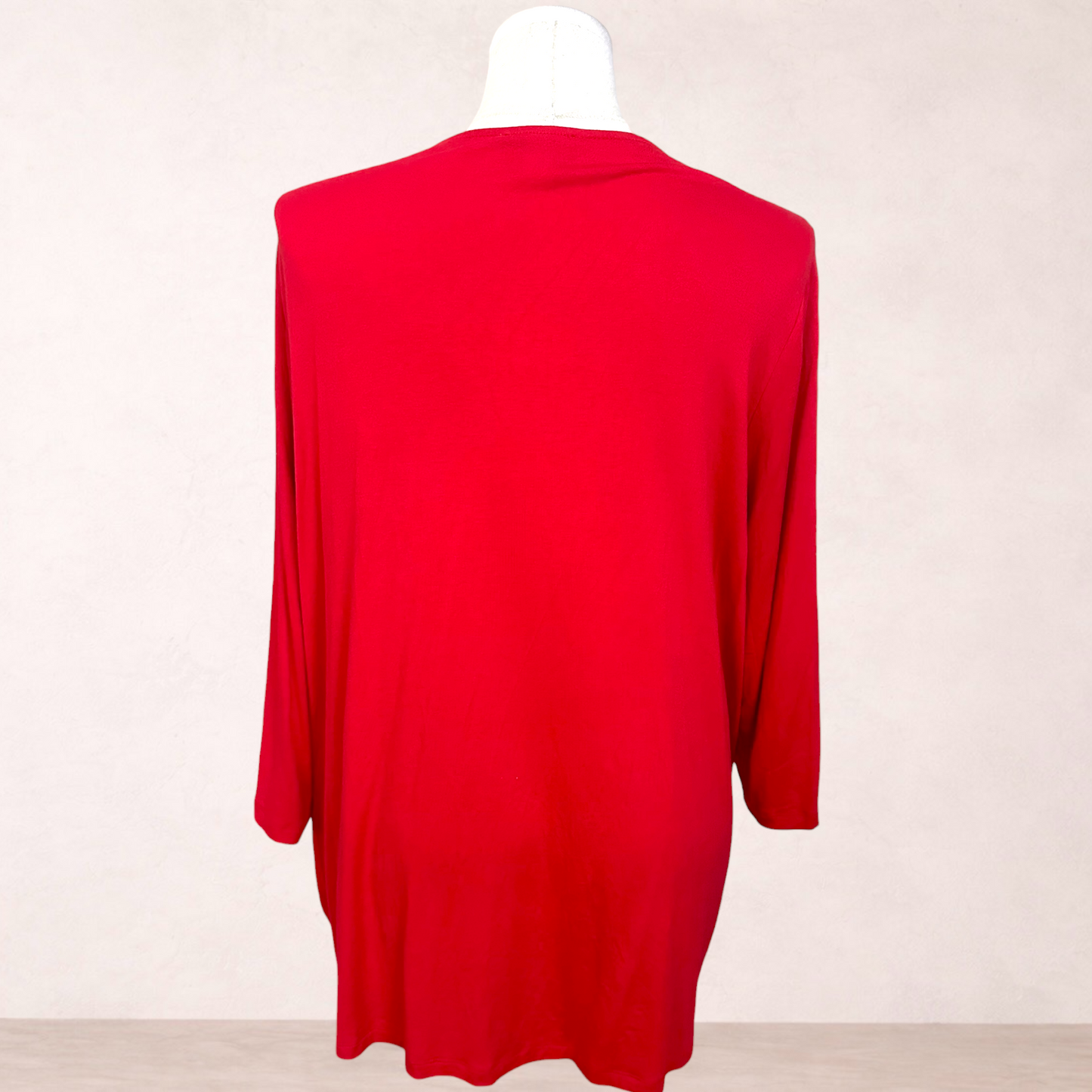 Beme Red Asymmetrical Tunic | Plus Size M 18/20
