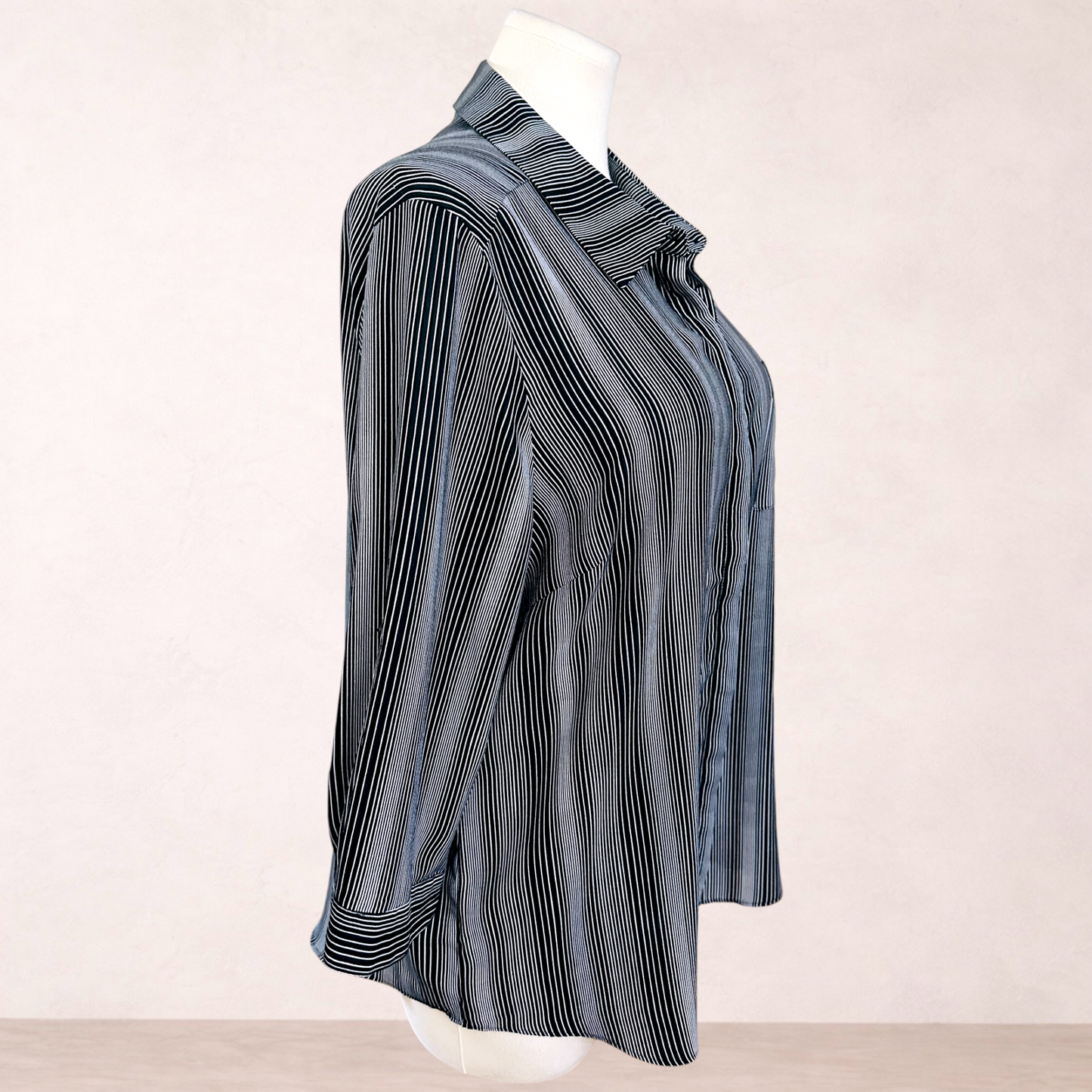 Millers Black & White Striped Shirt | Size 20