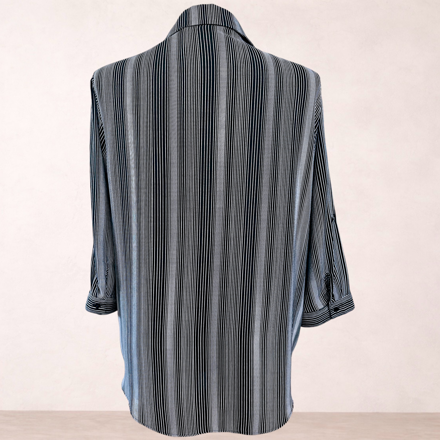 Millers Black & White Striped Shirt | Size 20