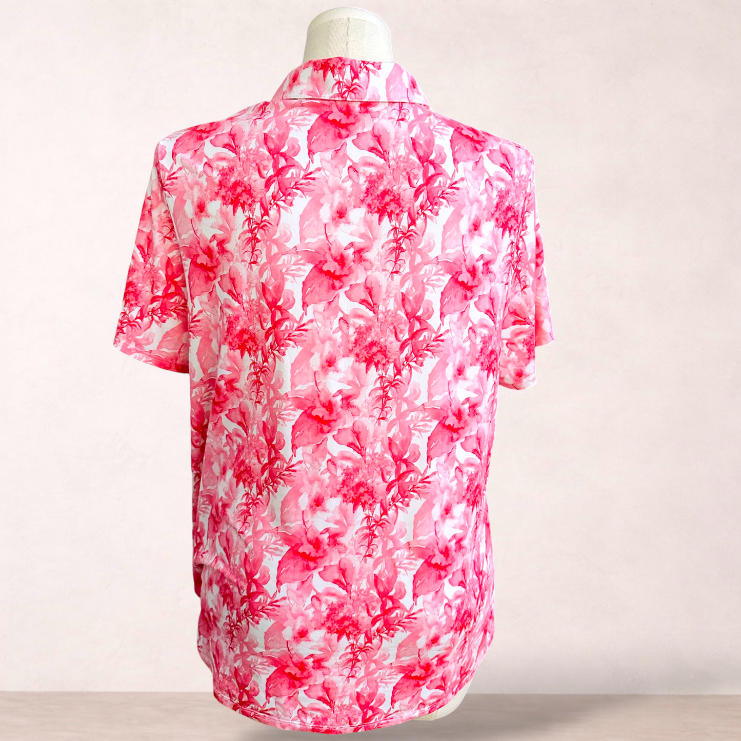 Puma Pink Floral Activewear Polo Top | Size XXL/18