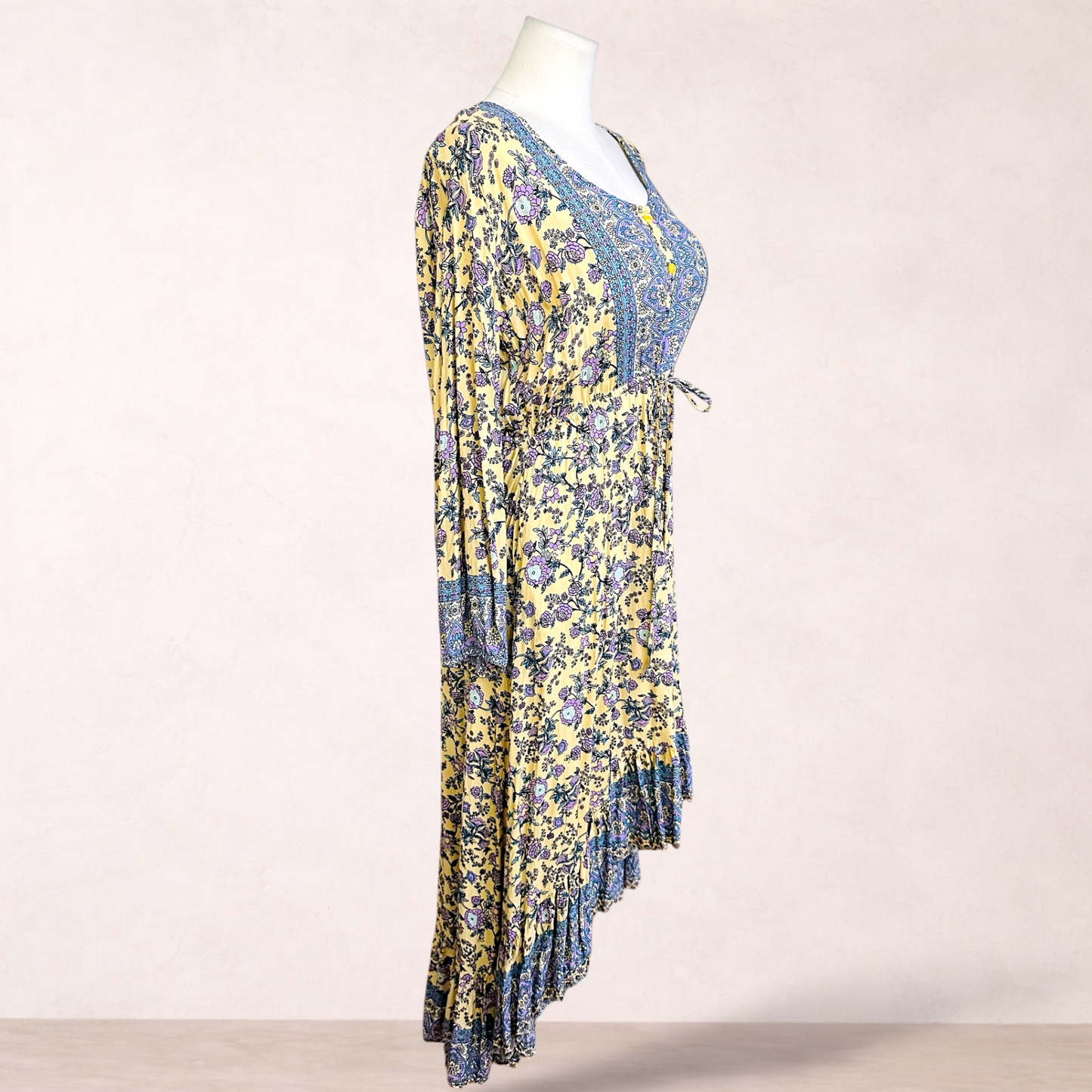 Vine Apparel Floral Boho Midi Dress | Size M/L (12-16)