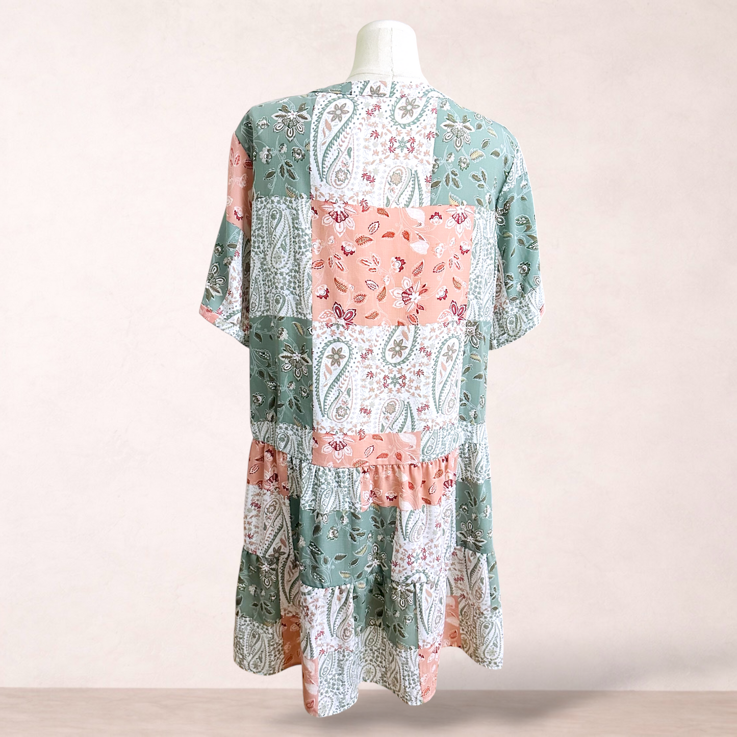 Avella Boho Patchwork Pocket Swing Dress | Plus Size 24