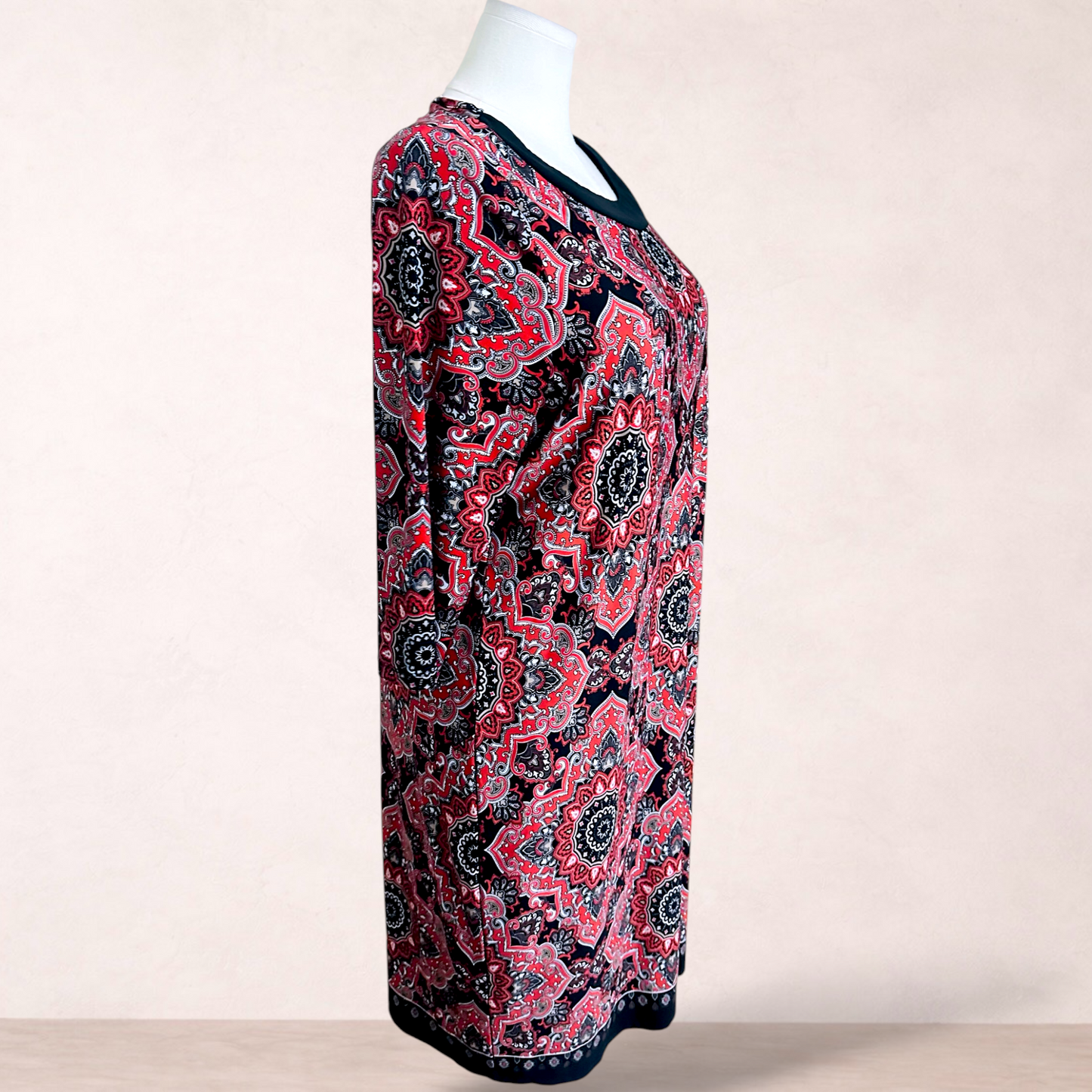 Millers Red & Black Medallion Shift Midi Dress | Size 22