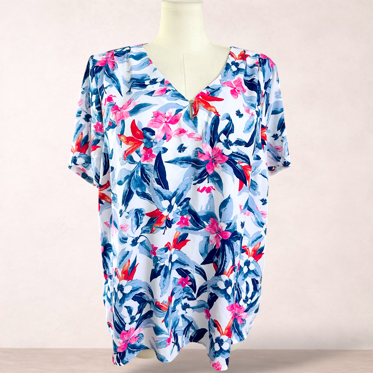 Millers White Floral Tropical Top | Size 22