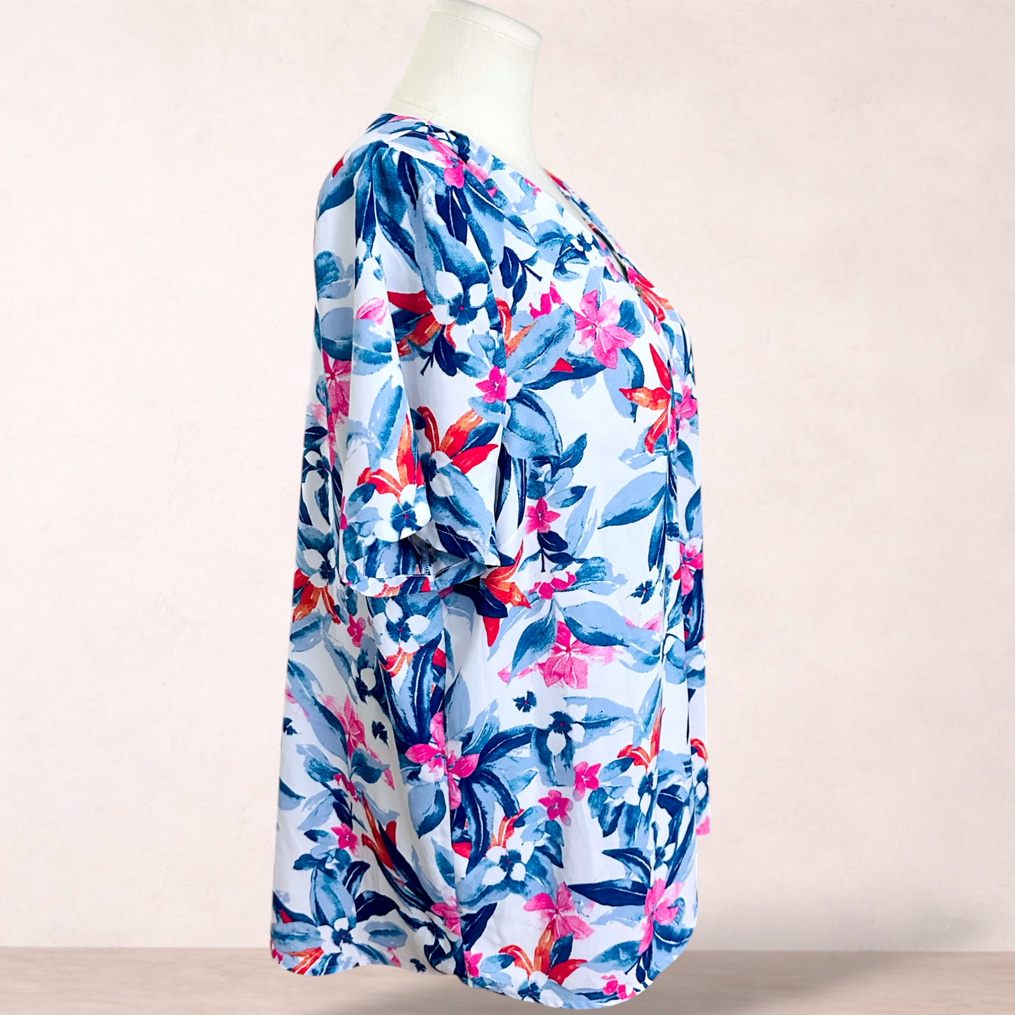 Millers White Floral Tropical Top | Size 22