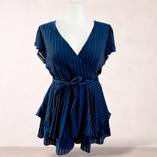 City Chic Navy Blue Playsuit | Plus Size XS/14 | New with tags