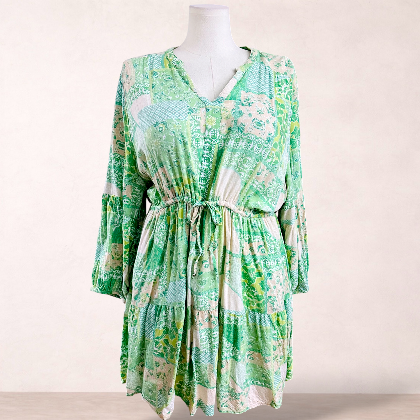 Millers Green Print Boho Dress | Size 22