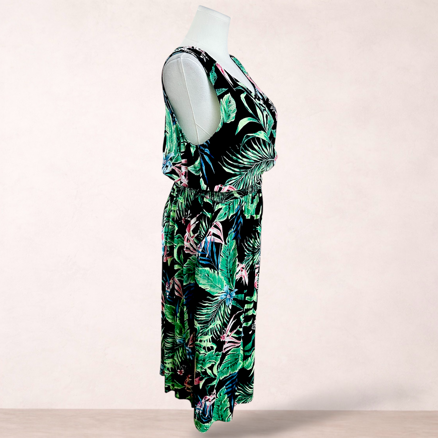 Millers Black Floral Midi Dress | Size 16